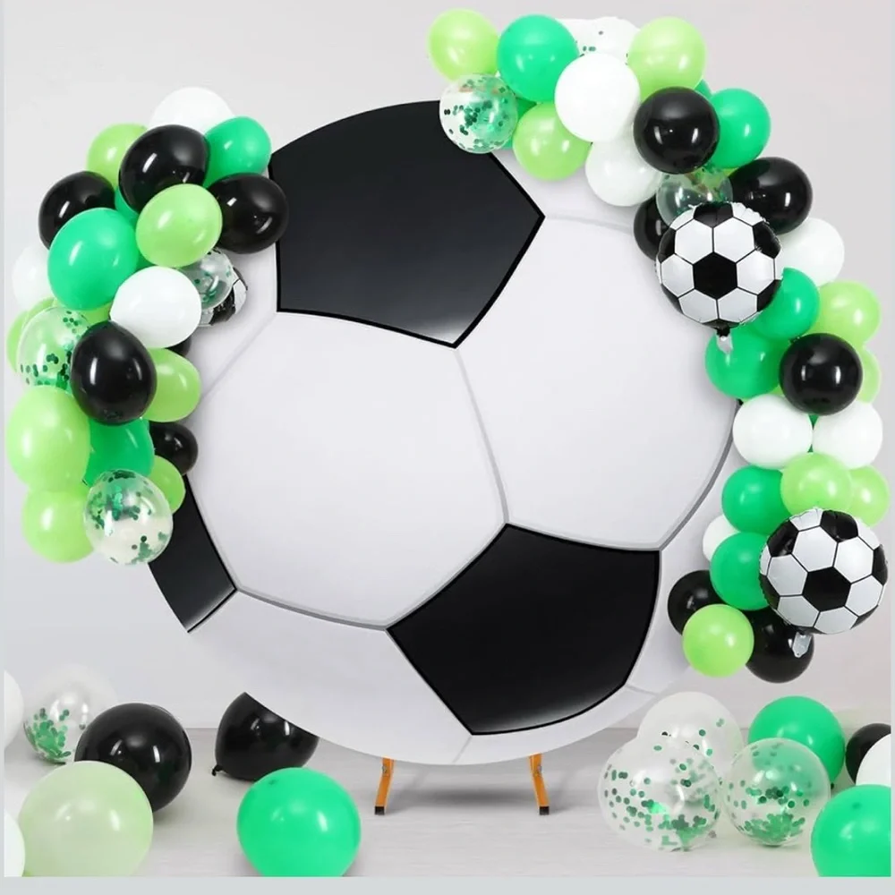 6.5Ft Round Spandex Backdrop Cover - Sports Theme Arch Backdrop for Party